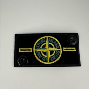 Stone Island Black Patch with Yellow and Green Compass Logo